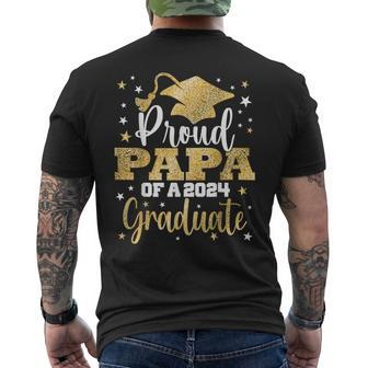 Proud Papa Of A 2024 Graduate Class Graduation Men's T-shirt Back Print - Monsterry