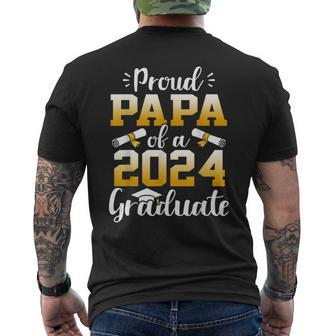Proud Papa Of A Class Of 2024 Graduate Senior Graduation Men's T-shirt Back Print - Thegiftio UK