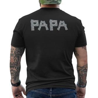 Proud Papa Fathers Day 2024 Dad Tape Style Men's T-shirt Back Print - Seseable