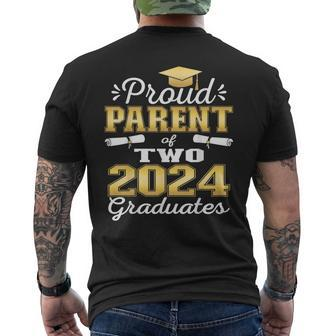 Proud Parent Of Two 2024 Graduate Class 2024 Graduation Men's T-shirt Back Print | Mazezy UK