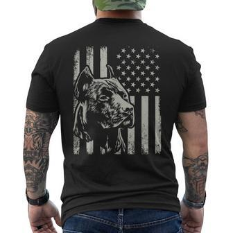 Proud Patriotic Pit Bull Owner Lover American Flag Men's T-shirt Back Print - Monsterry UK