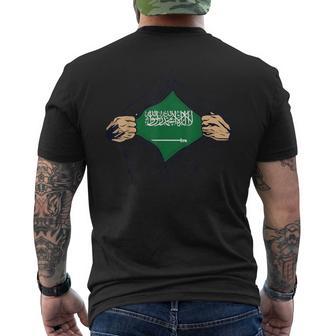 Proud Saudi Love Saudi Arabia Flag Country Home Nation Men's T-shirt Back Print - Monsterry CA