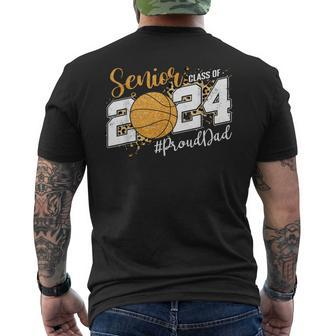 Proud Senior Dad Class Of 2024 Basketball Graduation Men's T-shirt Back Print | Seseable CA
