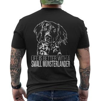 Proud Small Munsterlander Life Is Better Hunting Dog Mens Back Print T-shirt - Thegiftio UK