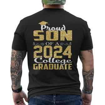 Proud Son Of 2024 Graduate College Graduation Men's T-shirt Back Print - Thegiftio UK