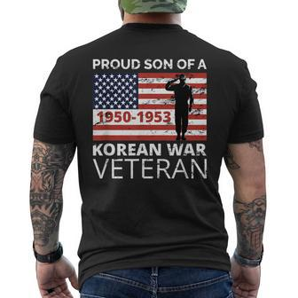 Proud Son Of A Korean War Veteran For Military Men's T-shirt Back Print - Monsterry