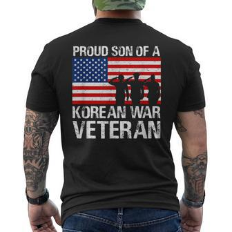Proud Son Of A Korean War Veteran Military Family Men's T-shirt Back Print - Monsterry UK