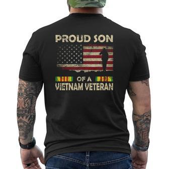 Proud Son Of Vietnam Veteran Tee American Flag Mens Back Print T-shirt | Mazezy