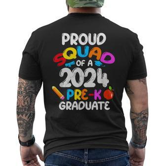 Proud Squad Of 2024 Pre-K Graduate Cute Family Matching Men's T-shirt Back Print - Monsterry