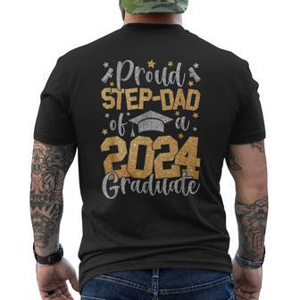 Proud Step Dad Of A Class Of 2024 Graduate Matching Family Men's T-shirt Back Print - Seseable