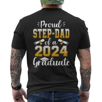 Proud Step Dad Of A Class Of 2024 Graduate Senior Graduation Men's T-shirt Back Print - Monsterry CA