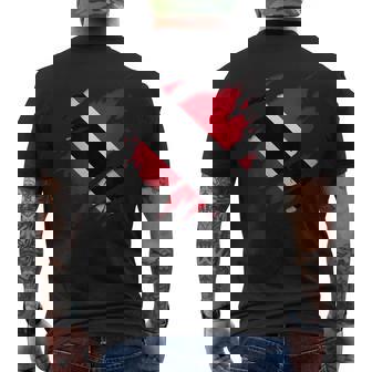 Proud Trinidadian Torn Ripped Trinidad & Tobago Flag Men's T-shirt Back Print - Thegiftio