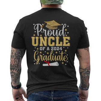 Proud Uncle Of A 2024 Graduate Graduation Family Men's T-shirt Back Print - Monsterry