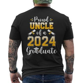 Proud Uncle Of A Class Of 2024 Graduate Senior Graduation Men's T-shirt Back Print - Seseable