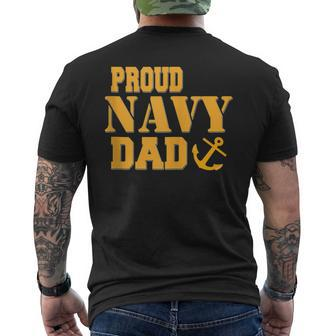 Proud Us Navy Dad Military Pride Men's T-shirt Back Print - Monsterry