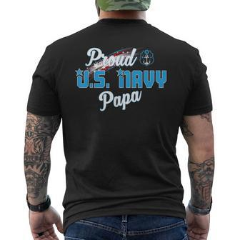 Proud Us Navy Papa Veteran Day Men's T-shirt Back Print - Monsterry CA