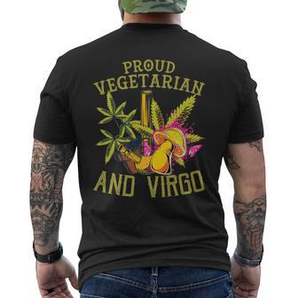 Proud Vegetarian Weed Virgo Vintage 420 Men's T-shirt Back Print - Monsterry UK