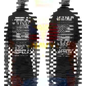 Proud Veteran Navy Corpsman V2 Mens Back Print T-shirt - Thegiftio