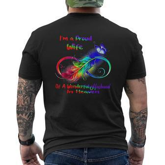 I Am A Proud Wife Of A Wonderful Husband In Heaven Mens Back Print T-shirt - Thegiftio UK