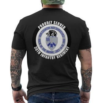 Proudly Served 30Th Infantry Regiment Army Veteran Military Men's T-shirt Back Print - Monsterry AU