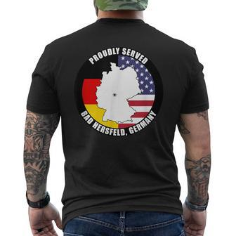 Proudly Served Bad Hersfeld Germany Military Veteran Army Men's T-shirt Back Print - Monsterry