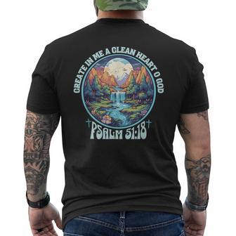 Psalm 5118 Create In Me A Clean Heart Bible Verse Christian Men's T-shirt Back Print - Monsterry DE