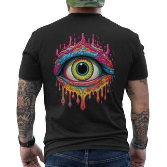 Psychedelic Third Eye Trippy Colorful Hippie Psychonaut Men's T-shirt Back Print - Monsterry