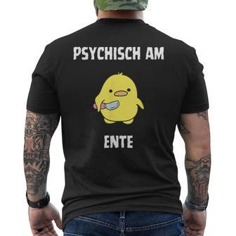 Psychisch Am Ente Fun T-Shirt mit Rückendruck - Geschenkecke