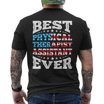 Pta Physical Therapist Assistant 4Th Fourth Of July Usa Flag Men's T-shirt Back Print - Monsterry UK