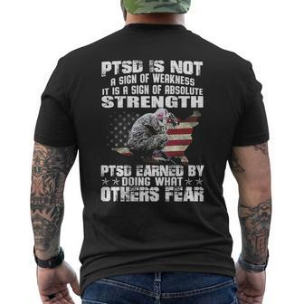 Ptsd Is Not A Sign Of Weakness It Is A Sign On Back Men's T-shirt Back Print - Thegiftio UK