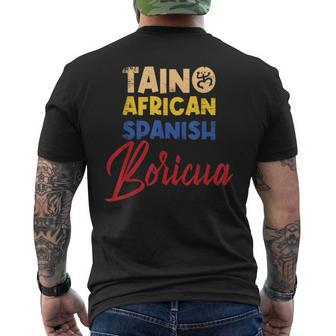 Puerto Rican Roots Boricua Taino African Spanish Puerto Rico Men's T-shirt Back Print - Seseable
