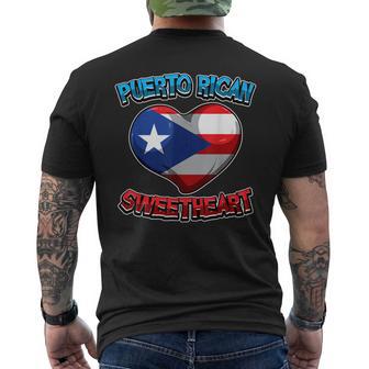 Puerto Rican Sweetheart Puerto Rico Flag Heart Love Men's T-shirt Back Print - Monsterry UK