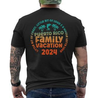 Puerto Rico Family Vacations Trip 2024 Little Bit Of Crazy Men's T-shirt Back Print - Seseable