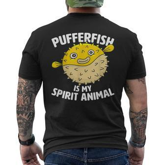 Pufferfish Is My Spirit Animal Puffer Fish Party Men's T-shirt Back Print - Thegiftio UK