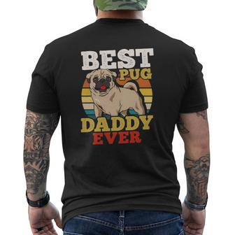 Pug Dog Dad Father's Day Mens Back Print T-shirt | Mazezy