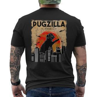 Pug Lover Pugzilla Pug Dog Pug Art Pug Men's T-shirt Back Print - Monsterry