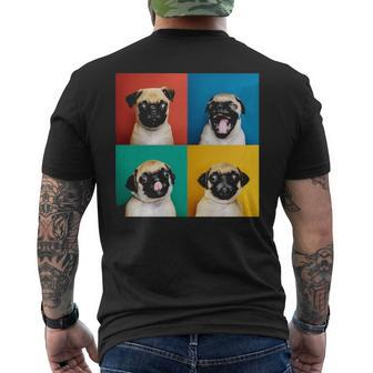 Pug Puppy Portrait Photos Carlino For Dog Lovers Men's T-shirt Back Print | Mazezy