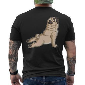 Pug Yoga Fitness Workout Gym Dog Lovers Puppy Athletic Pose Men's T-shirt Back Print | Mazezy