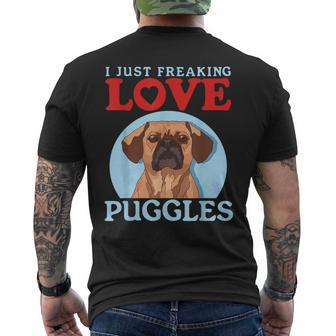Puggle Dog Owner Love Puggles Men's T-shirt Back Print | Mazezy