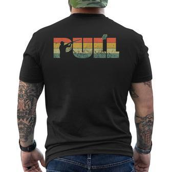 Pull Retro Vintage Clay Trapshooting Clay Hunting Shooting Men's T-shirt Back Print - Monsterry