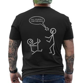 Pull Yourself Together Man Stick Figures Stickman Men's T-shirt Back Print - Monsterry AU