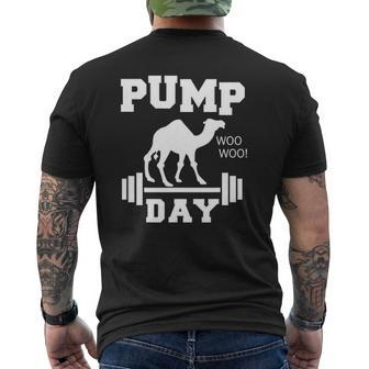 Pump Day Men Gym Workout Camel Mens Back Print T-shirt | Mazezy