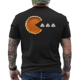 Pumpkin Pie Whipped Cream Video Game Thanksgiving Men's T-shirt Back Print - Monsterry