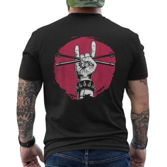 Punk Band Drum Kit T-Shirt mit Rückendruck - Seseable