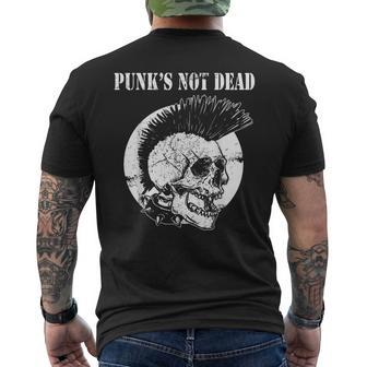 Punk's Not Dead Punker Punk Rock Concert Skull S T-Shirt mit Rückendruck - Seseable