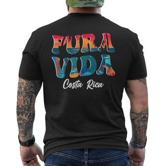 Pura Vida Costa Rica Souvenir Cool Central America Travel Men's T-shirt Back Print - Seseable