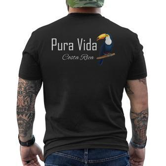Pura Vida Costa Rica With Tropical Toucan Bird Pura Vida Men's T-shirt Back Print - Monsterry