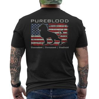 Pureblood Movement Lion Pureblood Medical Freedom Usa Flag Men's T-shirt Back Print - Monsterry AU