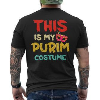 This Is My Purim Costume Happy Purim Jewish Men's T-shirt Back Print - Seseable