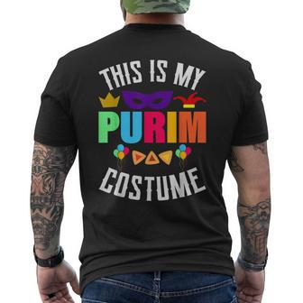 This Is My Purim Costume Purim Jewish Holiday Festival Jew Men's T-shirt Back Print | Mazezy